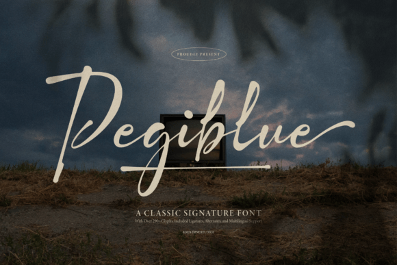 Pegiblue Script Font for Handmade Product Designs